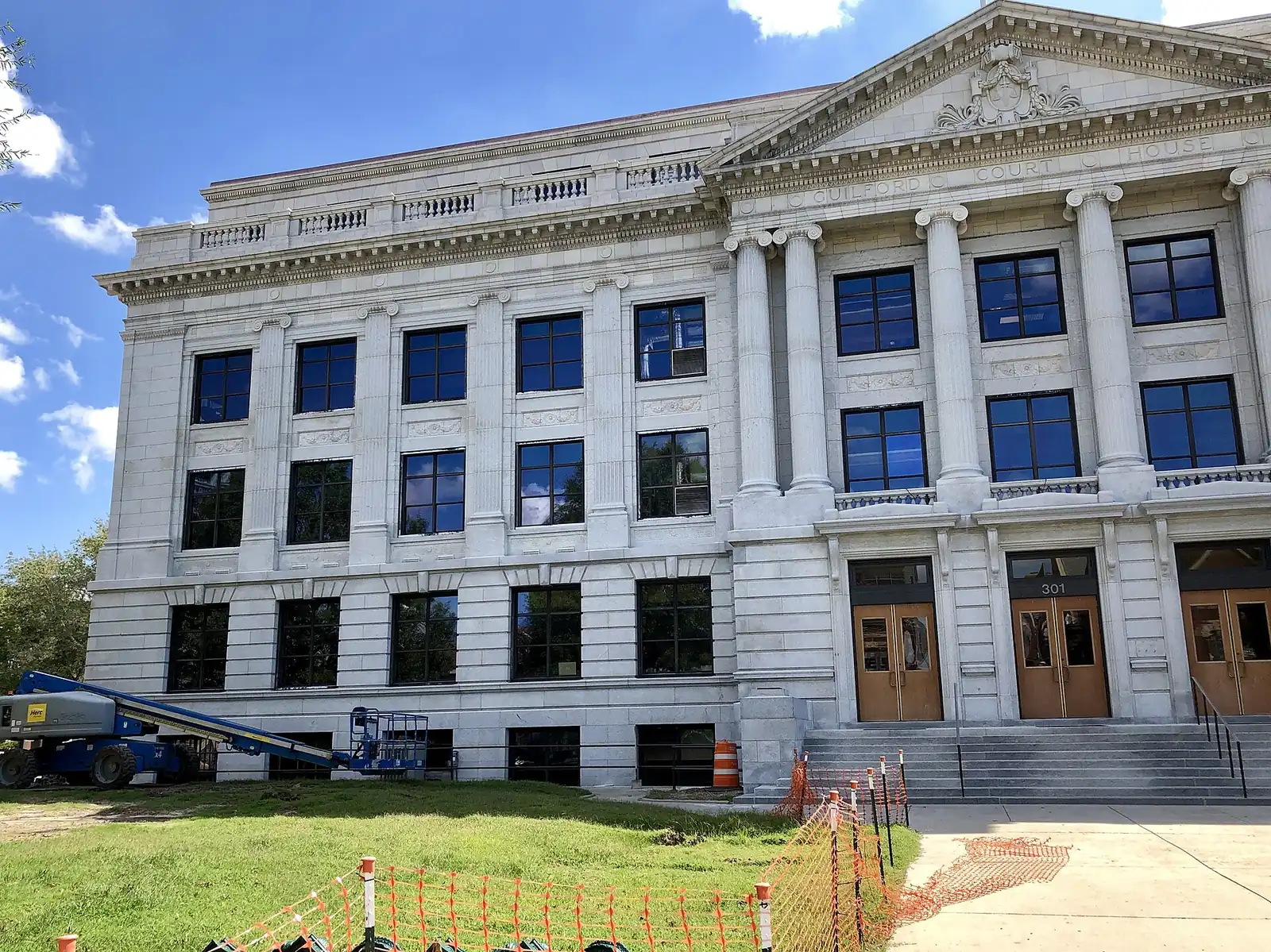 The Guilford County Courthouse in downtown Greensboro, the county seat.