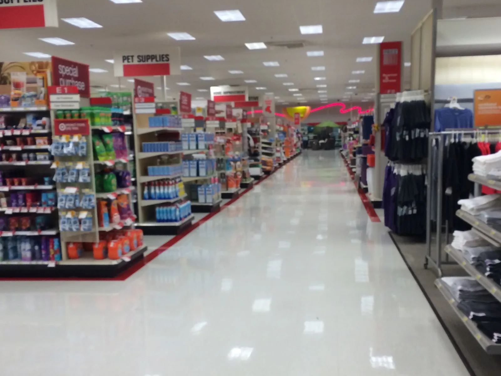 An aisle inside the Target store on Mall Loop Road in High Point.