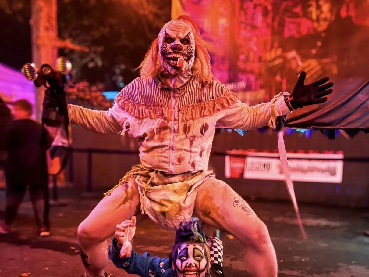 Costumed scare actors at Spookywoods, the haunted attraction at Kersey Valley in Archdale.