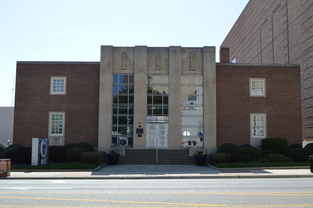 The former Guilford County Office and Court Building on South Main Street in downtown High Point, near the city's Municipal Building on South Hamilton Street.