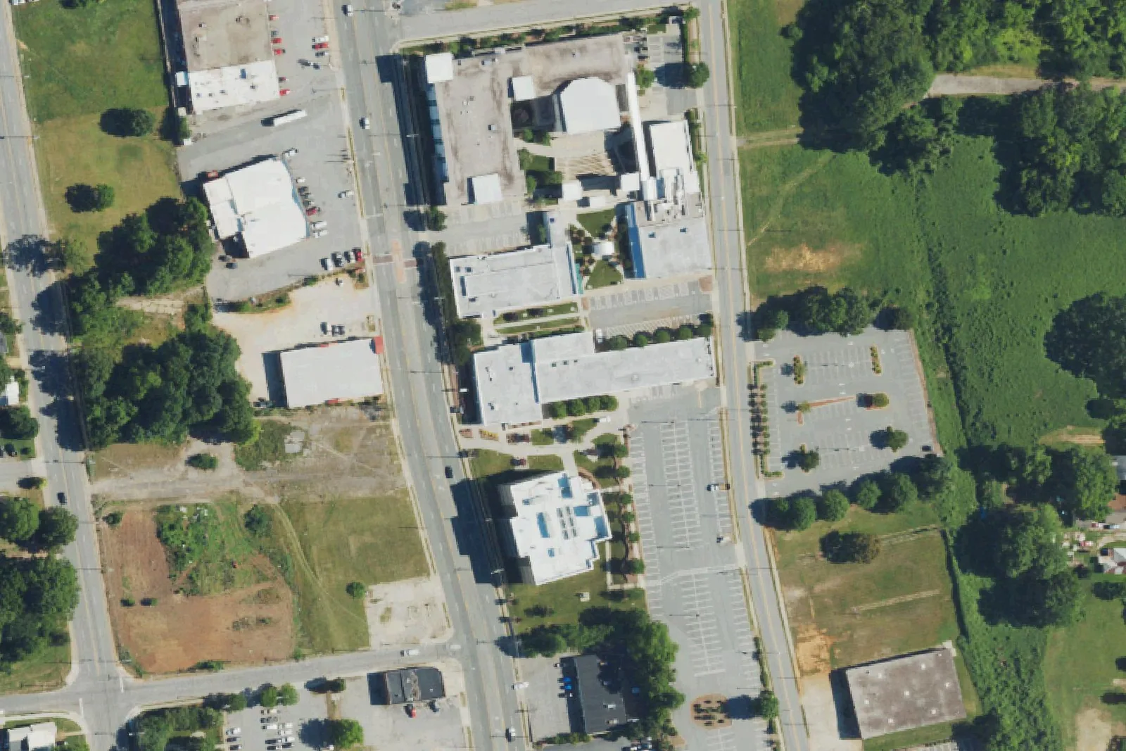 GTCC's High Point campus on South Main Street, home of the Middle College, seen from the air