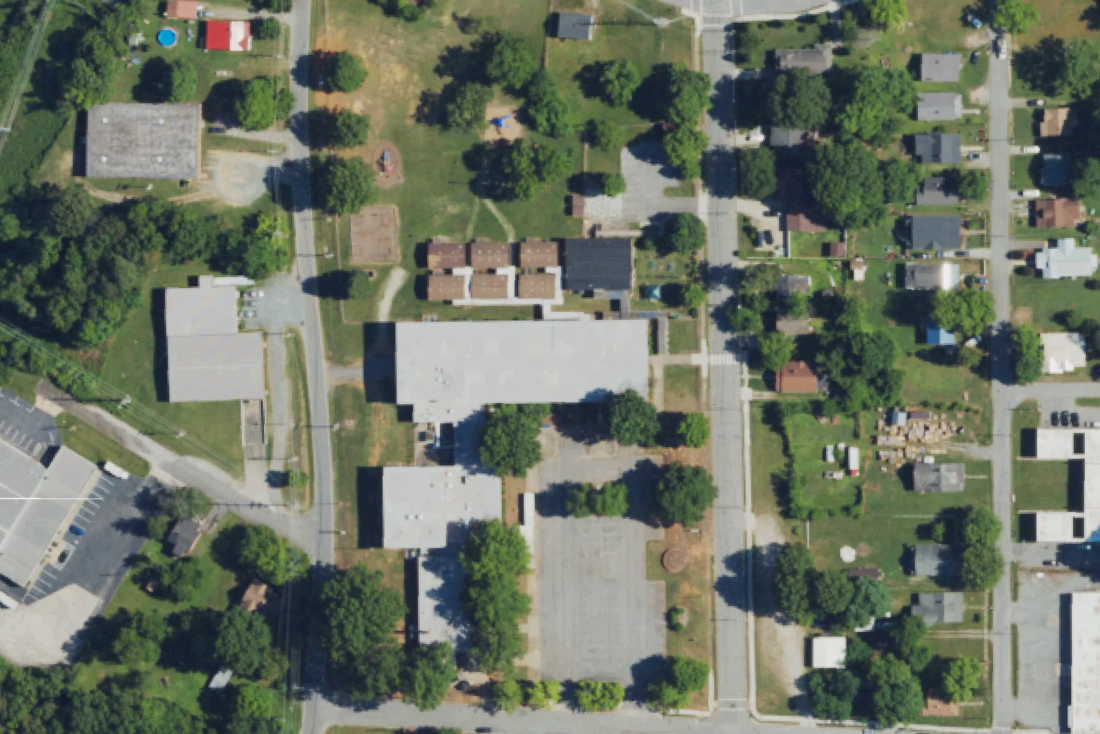 Oak Hill Elementary on Wrightenberry Street in High Point, seen from the air