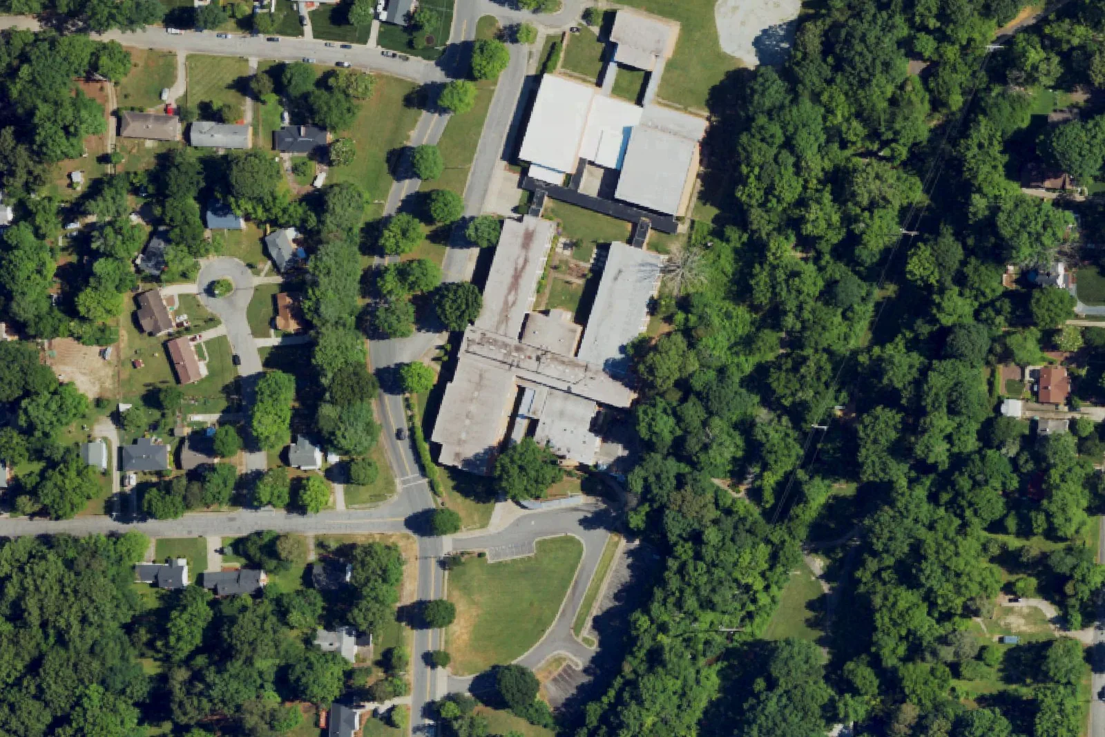 Welborn Academy of Science and Technology on McGuinn Drive in High Point, seen from the air